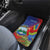 Personalized Costa Rica Independence Day Car Mats Scarlet Macaw Parrot With Coat Of Arms - Wonder Print Shop