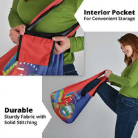 Personalized Costa Rica Independence Day Grocery Bag Scarlet Macaw Parrot With Coat Of Arms