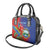 Personalized Costa Rica Independence Day Shoulder Handbag Scarlet Macaw Parrot With Coat Of Arms