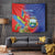 Personalized Costa Rica Independence Day Tapestry Scarlet Macaw Parrot With Coat Of Arms - Wonder Print Shop