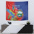 Personalized Costa Rica Independence Day Tapestry Scarlet Macaw Parrot With Coat Of Arms - Wonder Print Shop