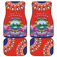 Personalized Costa Rica Independence Day Car Mats Guaria Morada With Folk Pattern - Wonder Print Shop