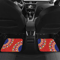 Personalized Costa Rica Independence Day Car Mats Guaria Morada With Folk Pattern - Wonder Print Shop