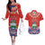 Personalized Costa Rica Independence Day Couples Matching Off The Shoulder Long Sleeve Dress and Hawaiian Shirt Guaria Morada With Folk Pattern - Wonder Print Shop
