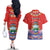 Personalized Costa Rica Independence Day Couples Matching Off The Shoulder Long Sleeve Dress and Hawaiian Shirt Guaria Morada With Folk Pattern - Wonder Print Shop
