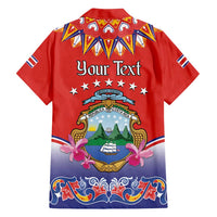 Personalized Costa Rica Independence Day Family Matching Long Sleeve Bodycon Dress and Hawaiian Shirt Guaria Morada With Folk Pattern - Wonder Print Shop