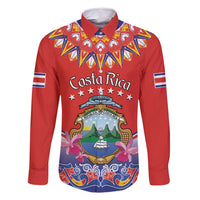 Personalized Costa Rica Independence Day Family Matching Long Sleeve Bodycon Dress and Hawaiian Shirt Guaria Morada With Folk Pattern - Wonder Print Shop