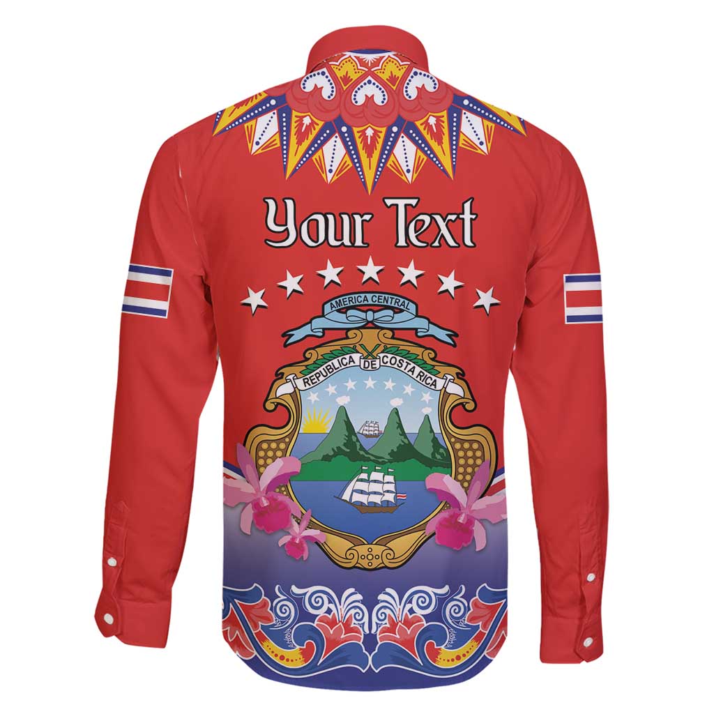 Personalized Costa Rica Independence Day Family Matching Long Sleeve Bodycon Dress and Hawaiian Shirt Guaria Morada With Folk Pattern - Wonder Print Shop