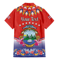 Personalized Costa Rica Independence Day Family Matching Mermaid Dress and Hawaiian Shirt Guaria Morada With Folk Pattern - Wonder Print Shop