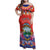 Personalized Costa Rica Independence Day Family Matching Off Shoulder Maxi Dress and Hawaiian Shirt Guaria Morada With Folk Pattern - Wonder Print Shop