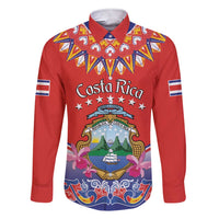 Personalized Costa Rica Independence Day Family Matching Short Sleeve Bodycon Dress and Hawaiian Shirt Guaria Morada With Folk Pattern - Wonder Print Shop