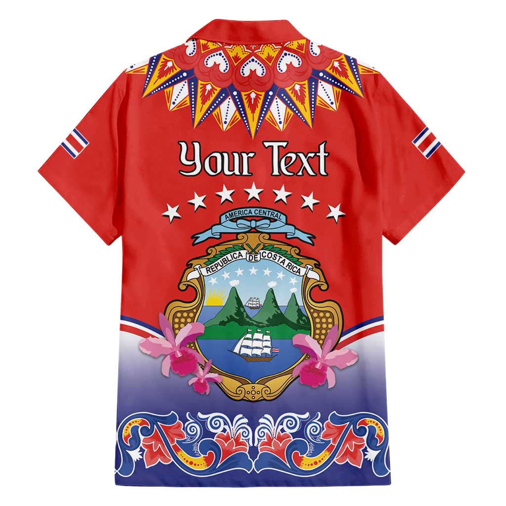 Personalized Costa Rica Independence Day Hawaiian Shirt Guaria Morada With Folk Pattern - Wonder Print Shop