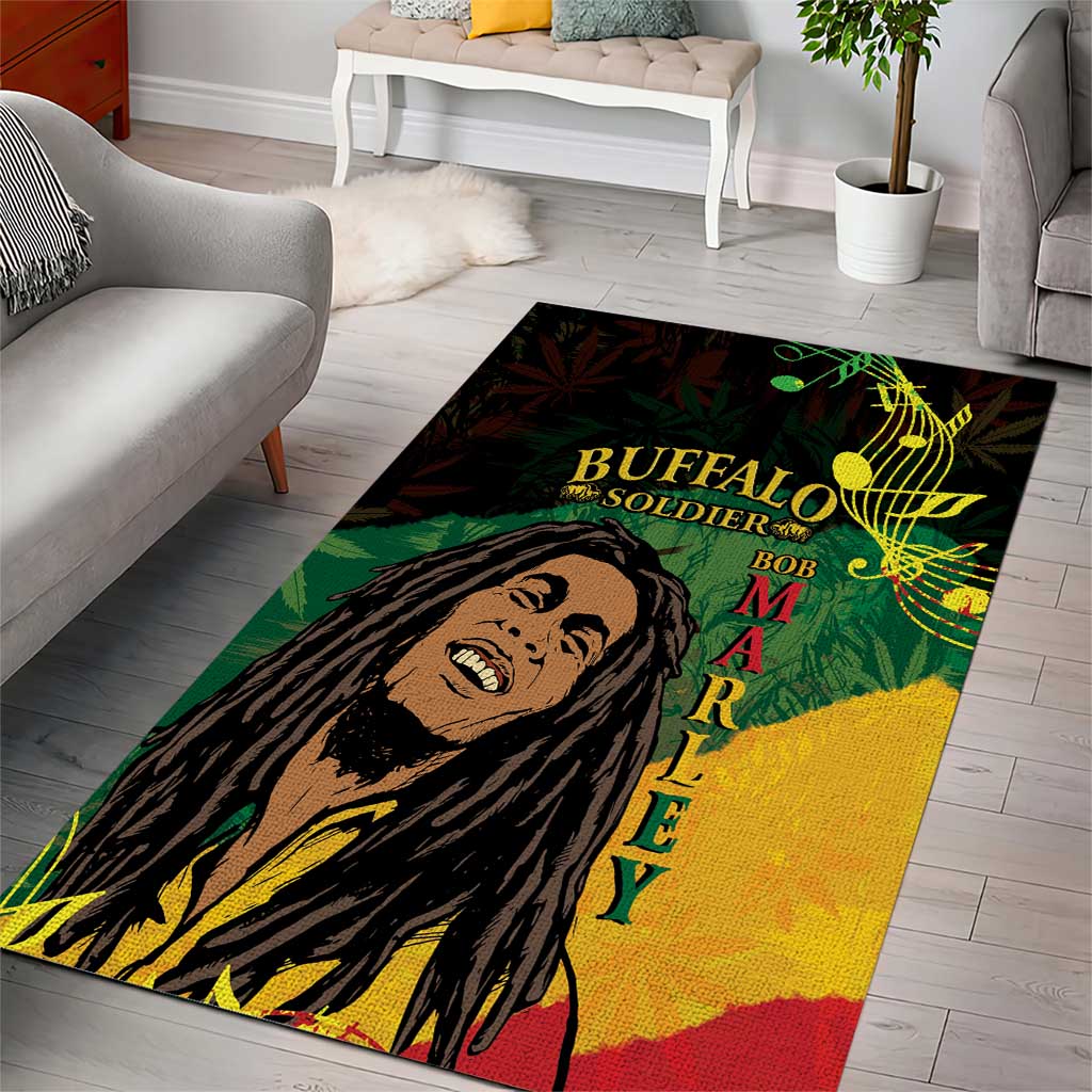 Legend Bob Buffalo Soldier Area Rug American Heroes Reggae Style - Wonder Print Shop