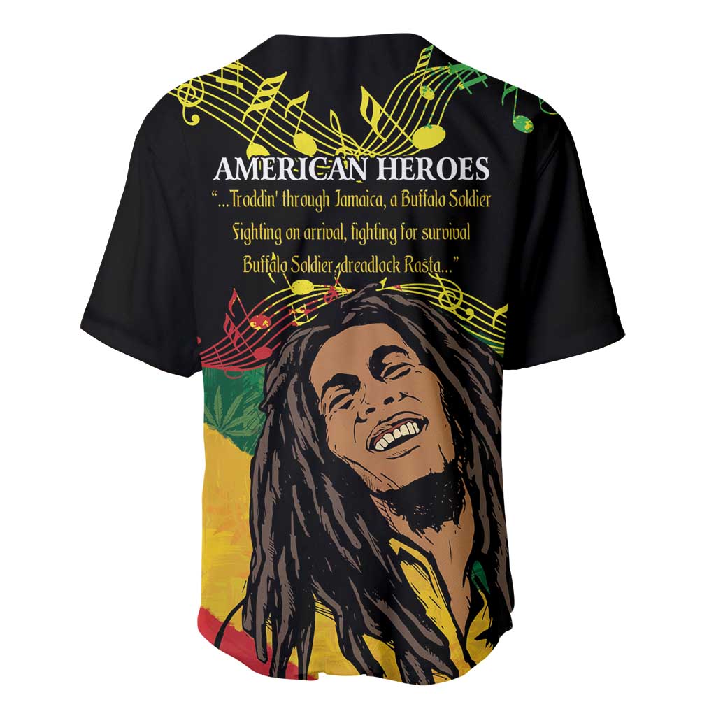 Legend Bob Buffalo Soldier Baseball Jersey American Heroes Reggae Style - Wonder Print Shop