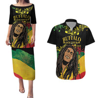 Legend Bob Buffalo Soldier Couples Matching Puletasi and Hawaiian Shirt American Heroes Reggae Style - Wonder Print Shop