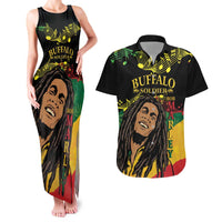 Legend Bob Buffalo Soldier Couples Matching Tank Maxi Dress and Hawaiian Shirt American Heroes Reggae Style - Wonder Print Shop