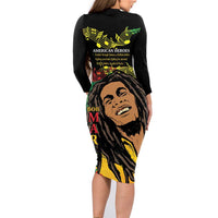 Legend Bob Buffalo Soldier Family Matching Long Sleeve Bodycon Dress and Hawaiian Shirt American Heroes Reggae Style - Wonder Print Shop
