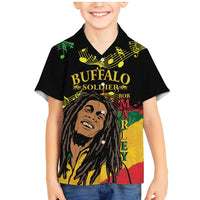 Legend Bob Buffalo Soldier Family Matching Mermaid Dress and Hawaiian Shirt American Heroes Reggae Style - Wonder Print Shop