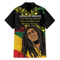 Legend Bob Buffalo Soldier Family Matching Off The Shoulder Long Sleeve Dress and Hawaiian Shirt American Heroes Reggae Style - Wonder Print Shop