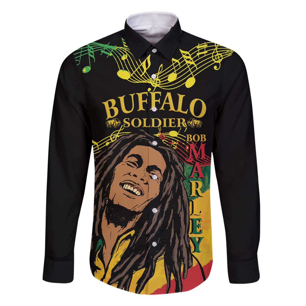 Legend Bob Buffalo Soldier Family Matching Off The Shoulder Long Sleeve Dress and Hawaiian Shirt American Heroes Reggae Style - Wonder Print Shop