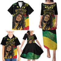 Legend Bob Buffalo Soldier Family Matching Puletasi and Hawaiian Shirt American Heroes Reggae Style - Wonder Print Shop