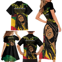 Legend Bob Buffalo Soldier Family Matching Short Sleeve Bodycon Dress and Hawaiian Shirt American Heroes Reggae Style - Wonder Print Shop