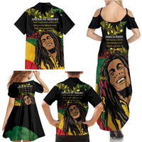 Legend Bob Buffalo Soldier Family Matching Summer Maxi Dress and Hawaiian Shirt American Heroes Reggae Style - Wonder Print Shop