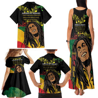Legend Bob Buffalo Soldier Family Matching Tank Maxi Dress and Hawaiian Shirt American Heroes Reggae Style - Wonder Print Shop