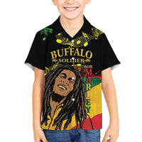 Legend Bob Buffalo Soldier Family Matching Tank Maxi Dress and Hawaiian Shirt American Heroes Reggae Style - Wonder Print Shop