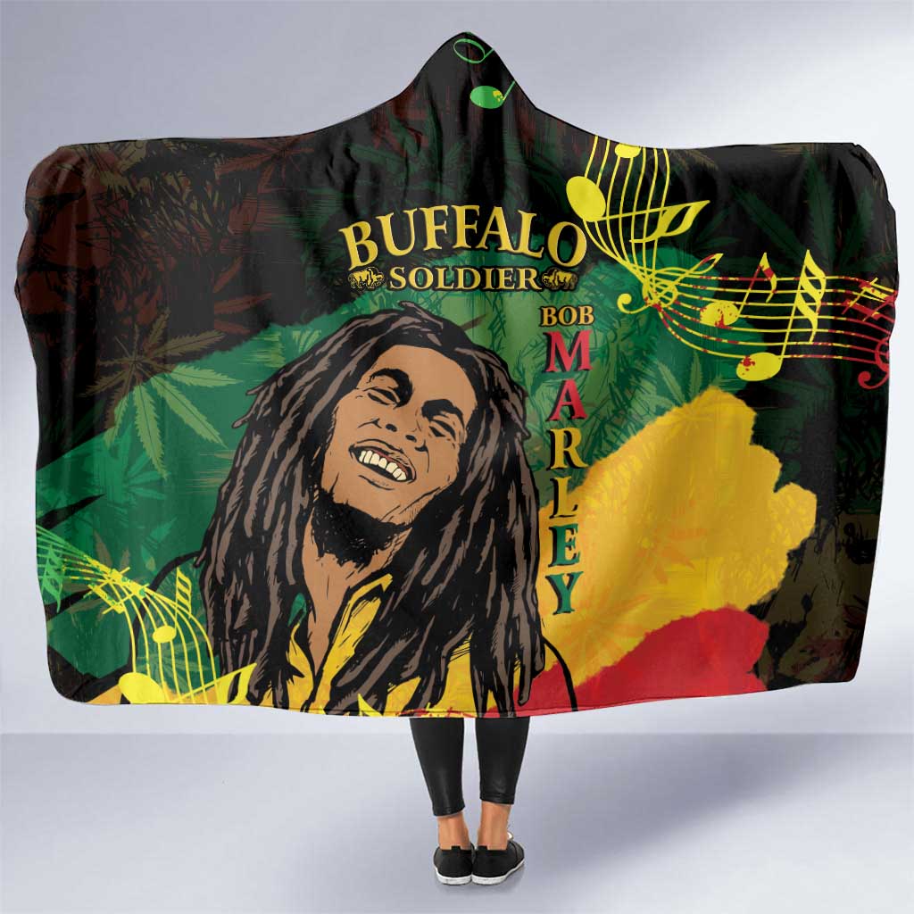 Legend Bob Buffalo Soldier Hooded Blanket American Heroes Reggae Style