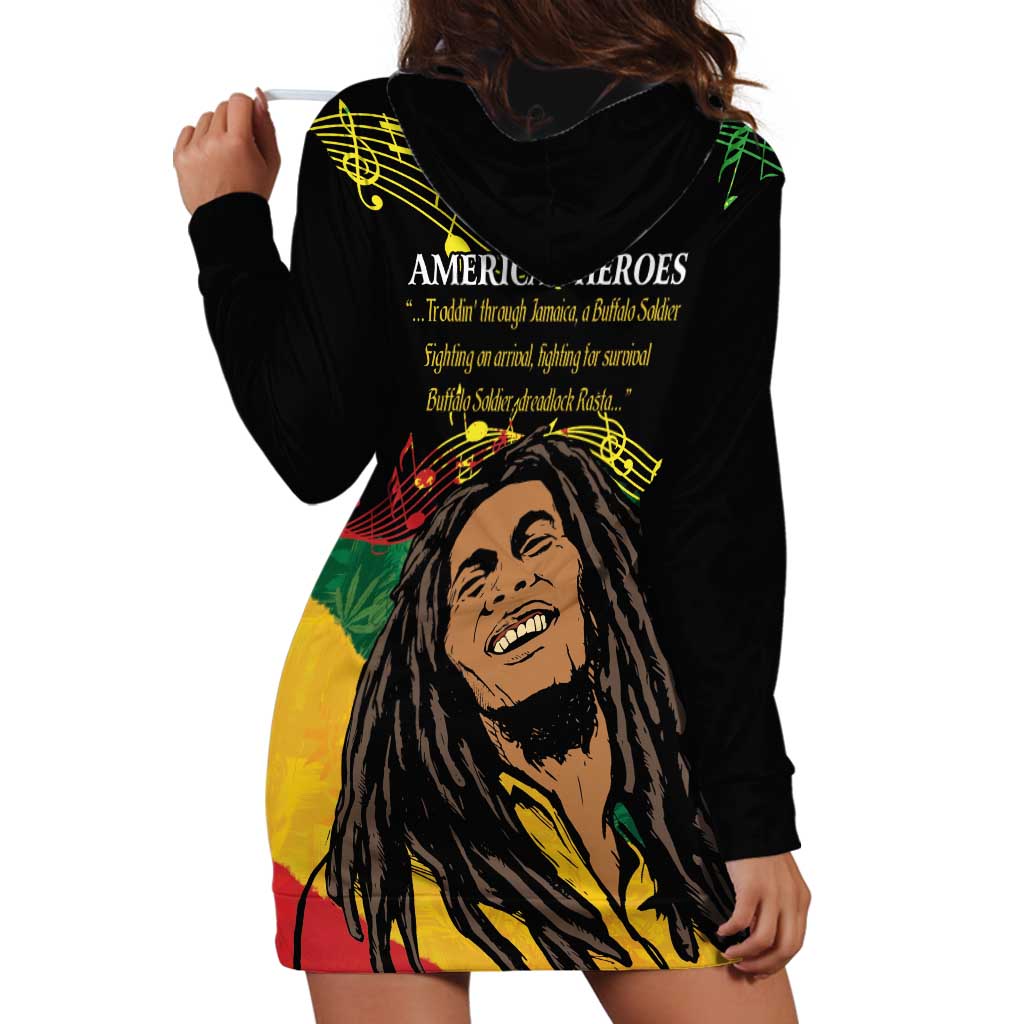 Legend Bob Buffalo Soldier Hoodie Dress American Heroes Reggae Style - Wonder Print Shop