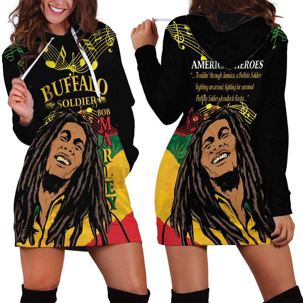 Legend Bob Buffalo Soldier Hoodie Dress American Heroes Reggae Style - Wonder Print Shop