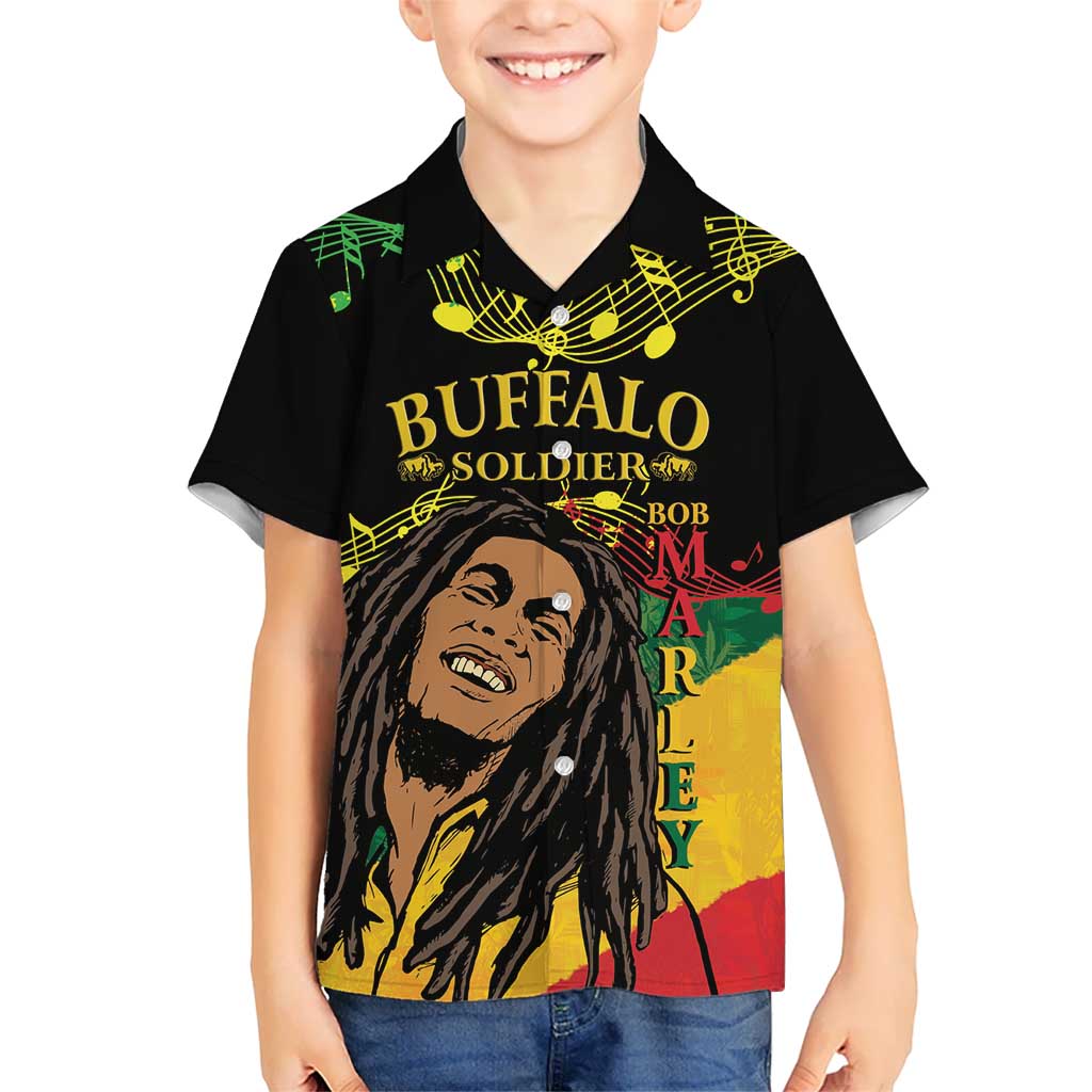 Legend Bob Buffalo Soldier Kid Hawaiian Shirt American Heroes Reggae Style - Wonder Print Shop