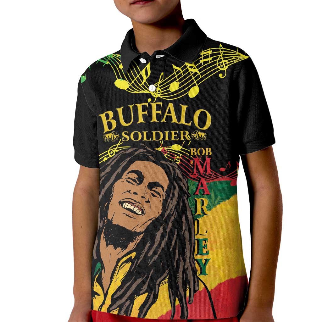 Legend Bob Buffalo Soldier Kid Polo Shirt American Heroes Reggae Style - Wonder Print Shop
