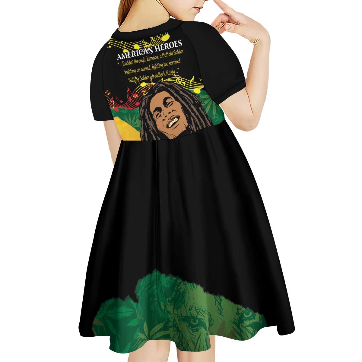 Legend Bob Buffalo Soldier Kid Short Sleeve Dress American Heroes Reggae Style - Wonder Print Shop