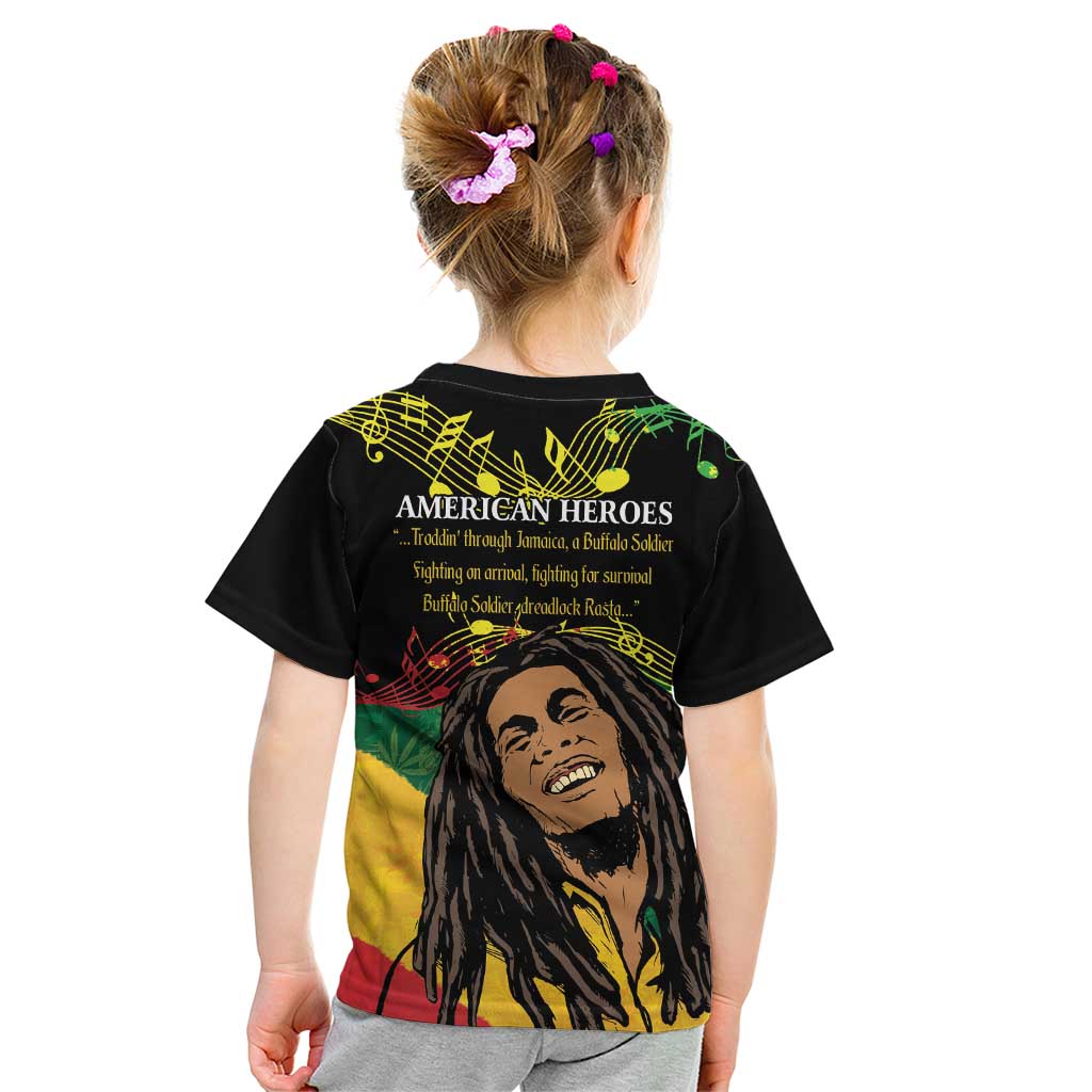 Legend Bob Buffalo Soldier Kid T Shirt American Heroes Reggae Style - Wonder Print Shop