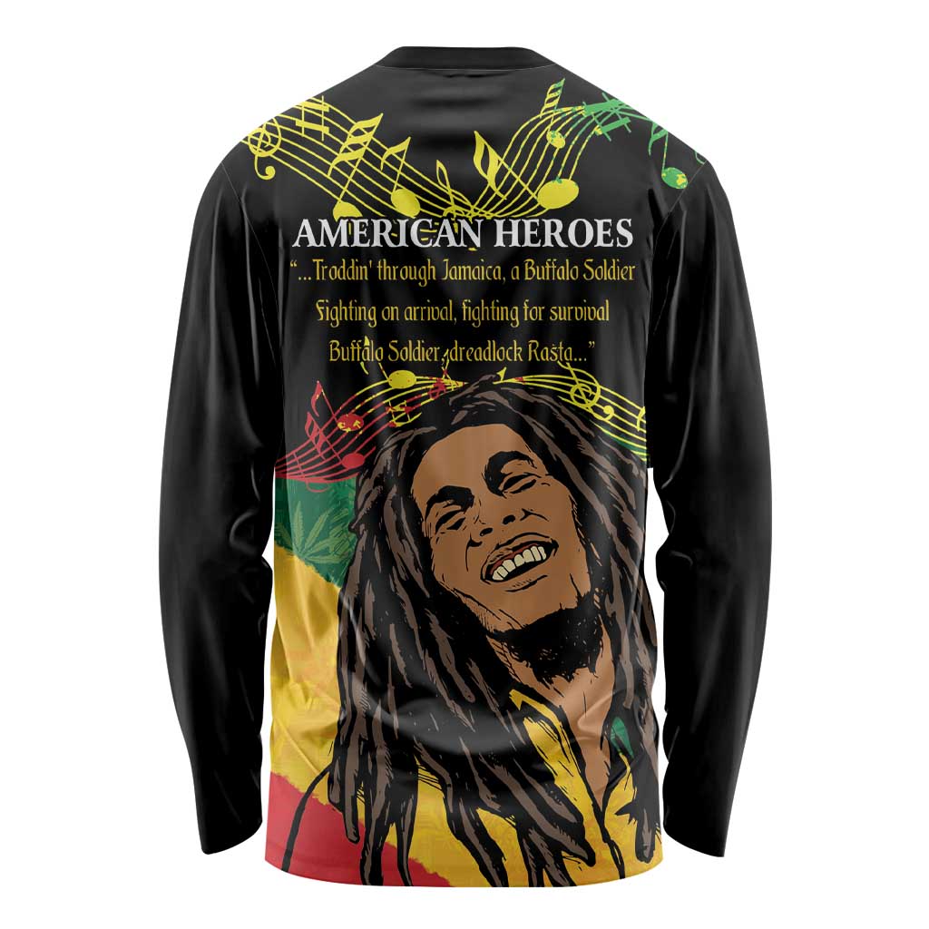 Legend Bob Buffalo Soldier Long Sleeve Shirt American Heroes Reggae Style - Wonder Print Shop