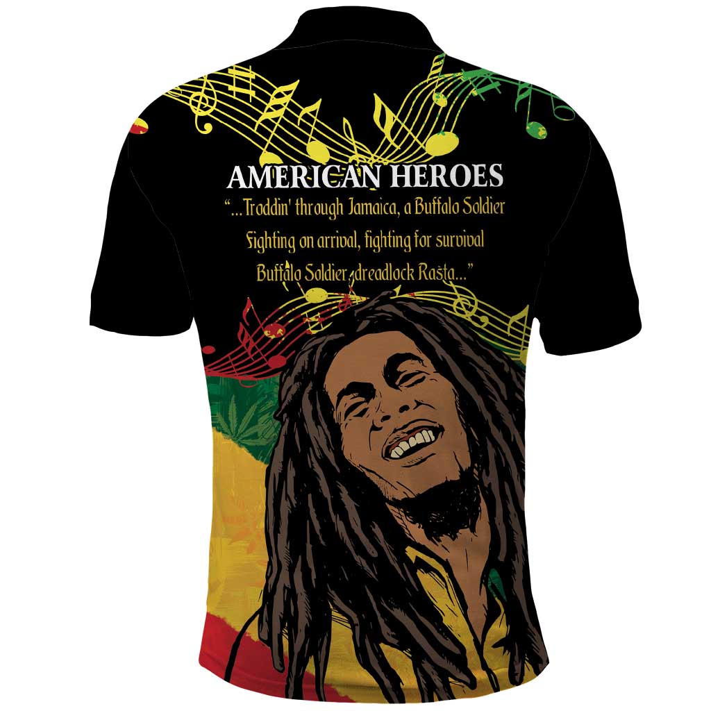 Legend Bob Buffalo Soldier Polo Shirt American Heroes Reggae Style - Wonder Print Shop