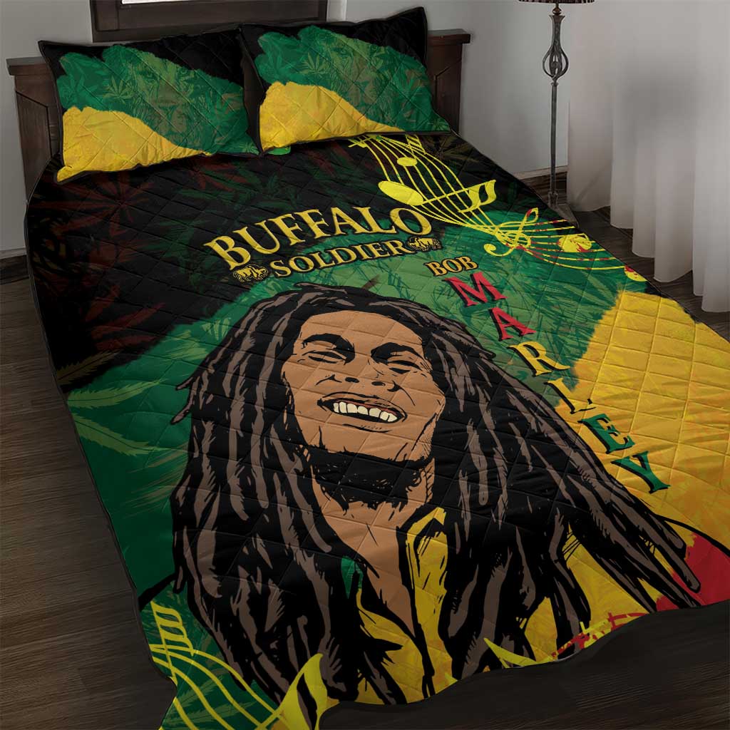 Legend Bob Buffalo Soldier Quilt Bed Set American Heroes Reggae Style - Wonder Print Shop