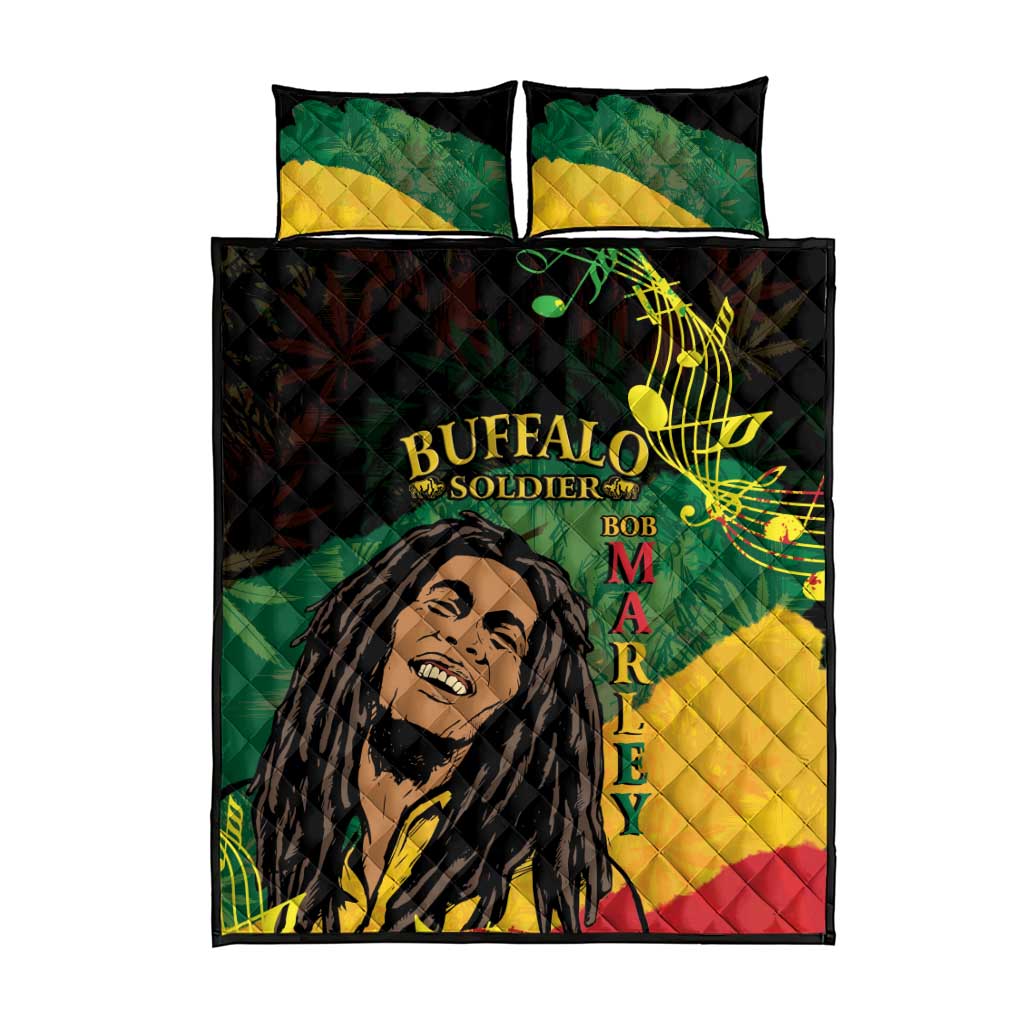 Legend Bob Buffalo Soldier Quilt Bed Set American Heroes Reggae Style - Wonder Print Shop