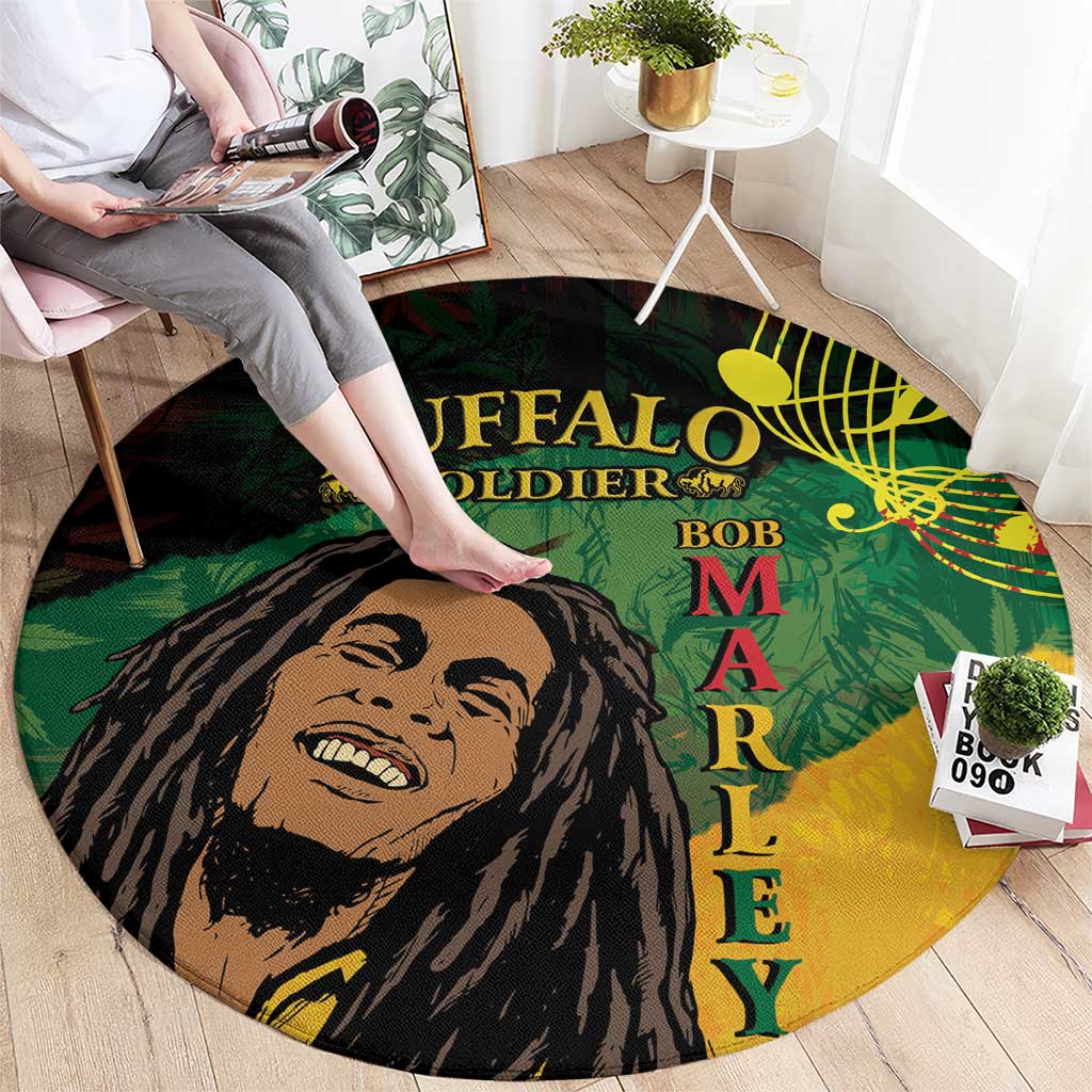 Legend Bob Buffalo Soldier Round Carpet American Heroes Reggae Style