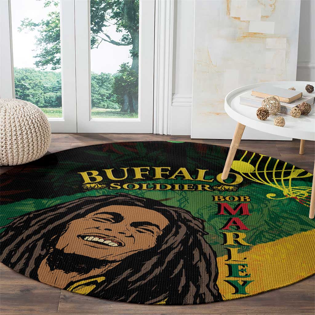 Legend Bob Buffalo Soldier Round Carpet American Heroes Reggae Style