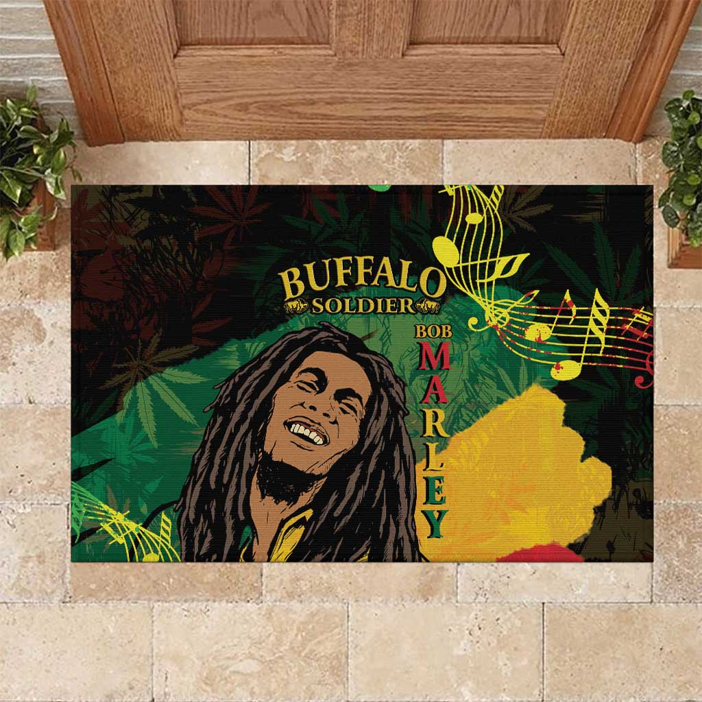 Legend Bob Buffalo Soldier Rubber Doormat American Heroes Reggae Style - Wonder Print Shop