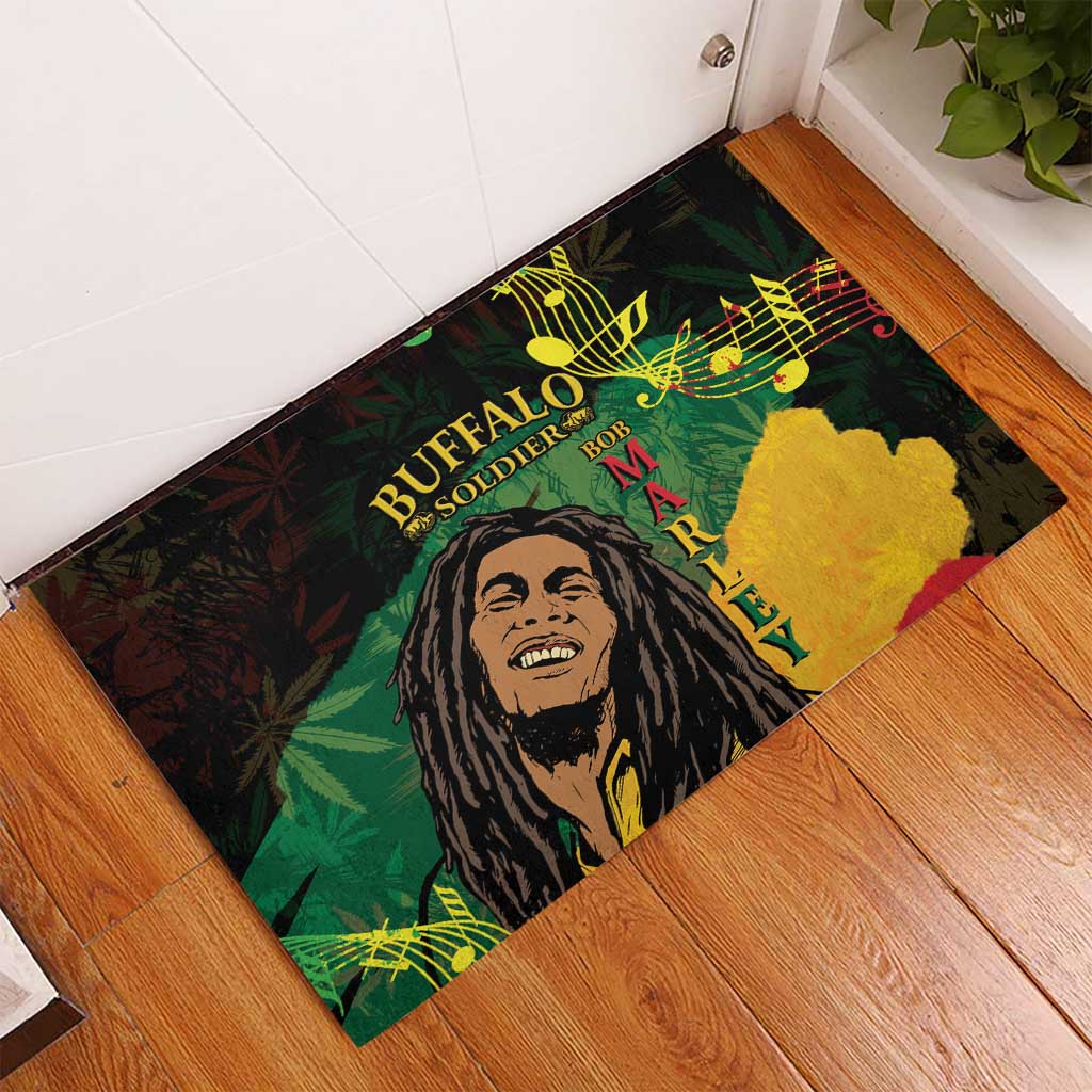 Legend Bob Buffalo Soldier Rubber Doormat American Heroes Reggae Style - Wonder Print Shop