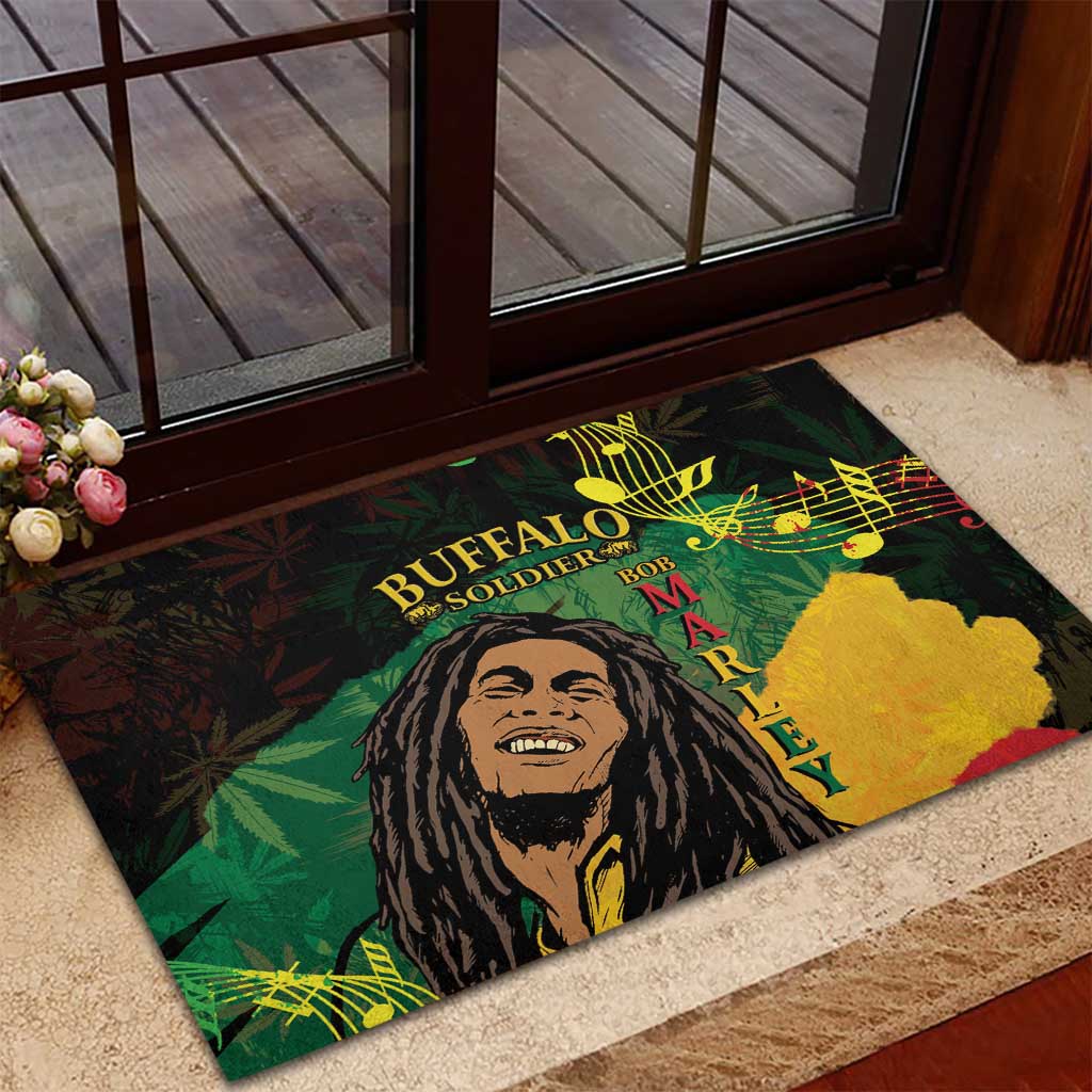 Legend Bob Buffalo Soldier Rubber Doormat American Heroes Reggae Style - Wonder Print Shop