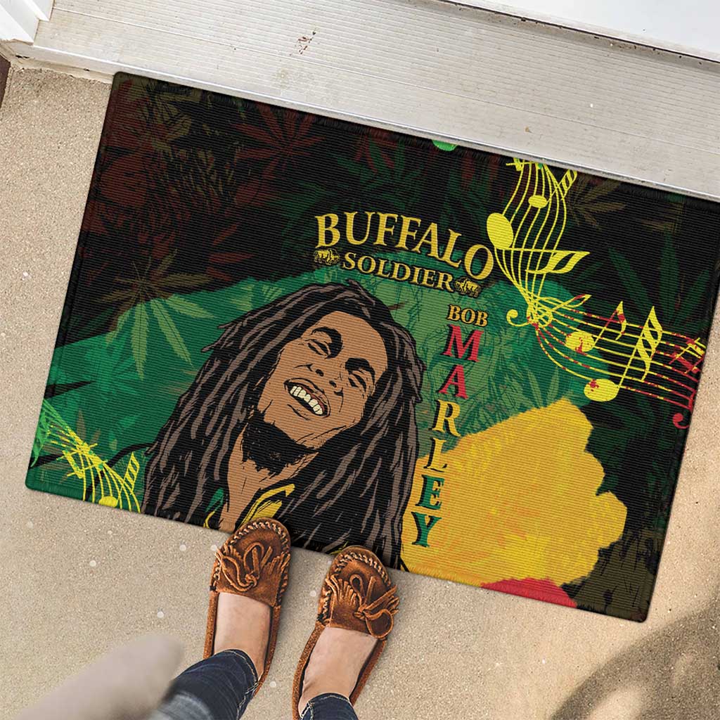 Legend Bob Buffalo Soldier Rubber Doormat American Heroes Reggae Style - Wonder Print Shop