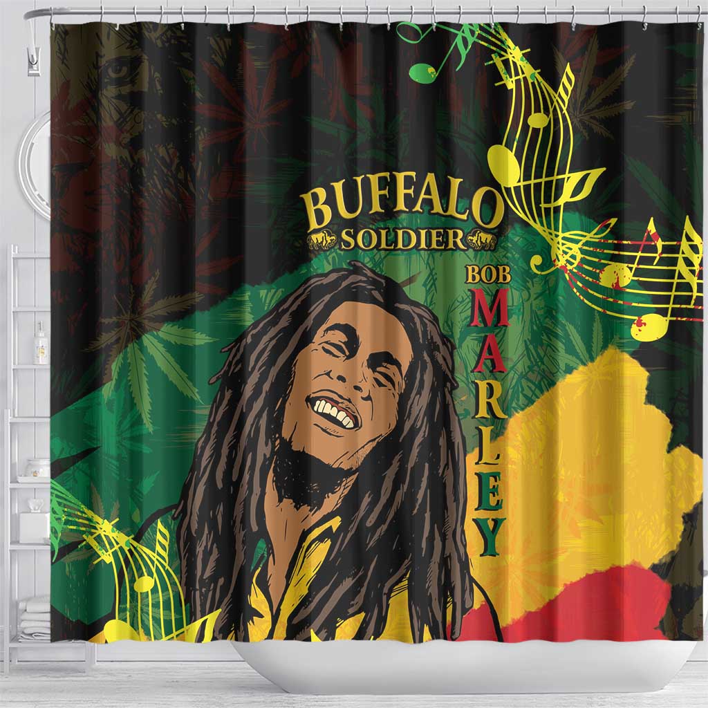 Legend Bob Buffalo Soldier Shower Curtain American Heroes Reggae Style