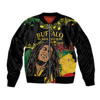 Legend Bob Buffalo Soldier Sleeve Zip Bomber Jacket American Heroes Reggae Style - Wonder Print Shop