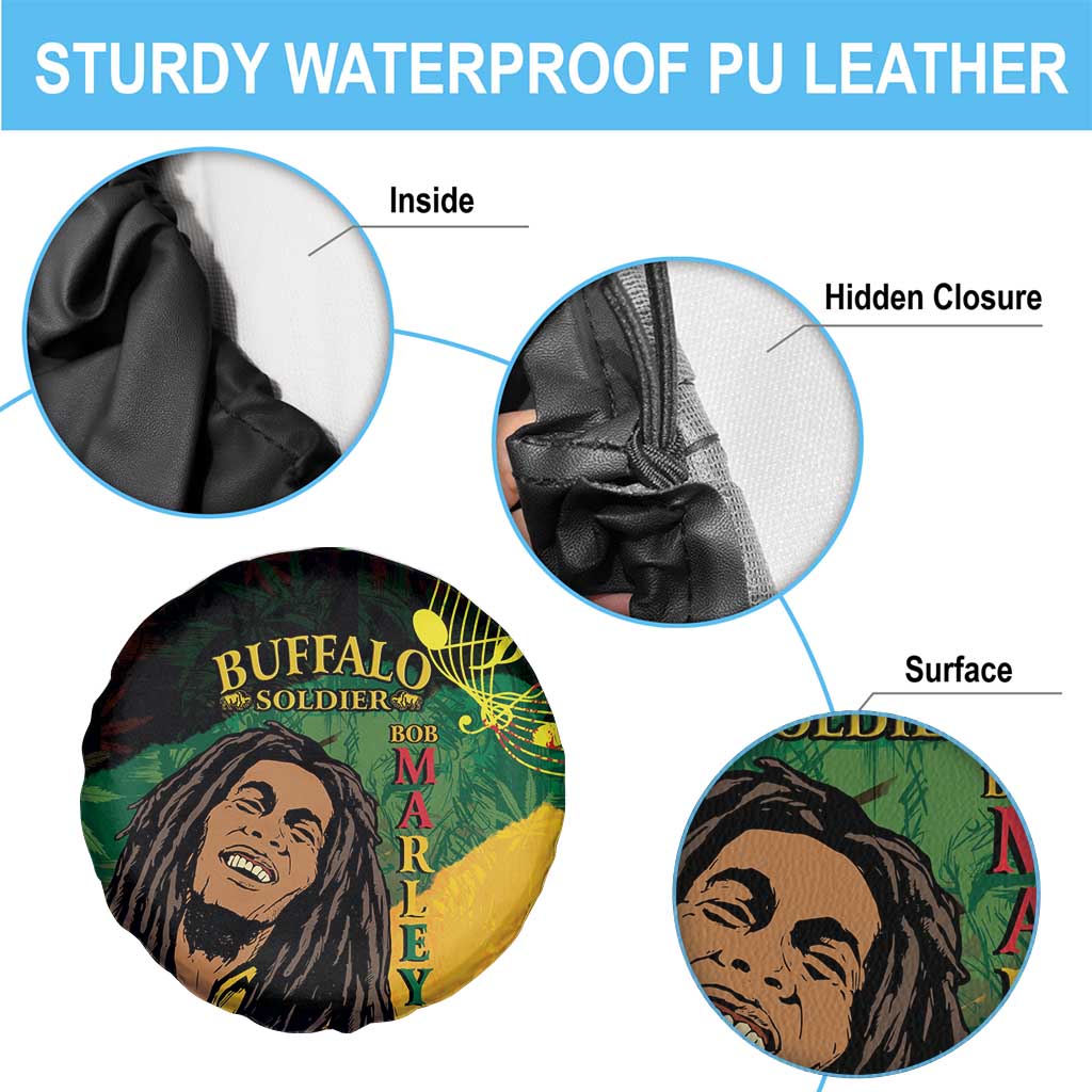 Legend Bob Buffalo Soldier Spare Tire Cover American Heroes Reggae Style - Wonder Print Shop