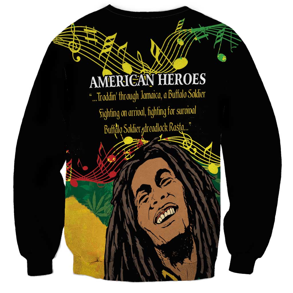 Legend Bob Buffalo Soldier Sweatshirt American Heroes Reggae Style - Wonder Print Shop